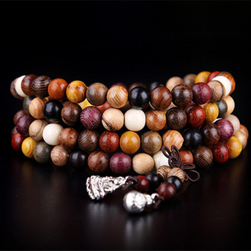 BRACELET MALA TIBETAIN DE 108 PERLES EN BOIS DE SANTAL - Prestige Bouddha