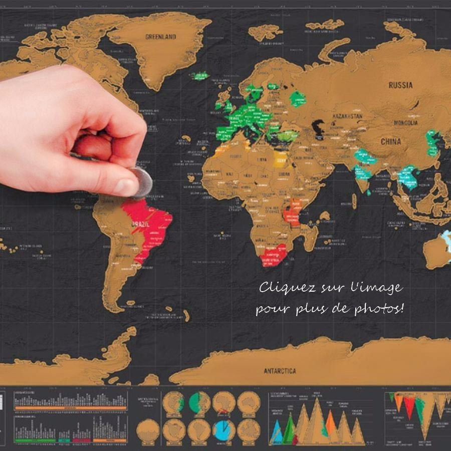 Carte du monde à gratter Carte du monde à gratter