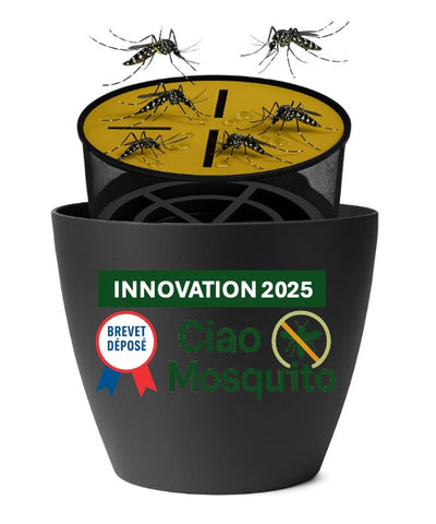 Piège moustique tigre écologique & larves | Anti moustique naturel, sans insecticide | Réutilisable pour jardin, terrasse, balcon, zones humides | Pack complet Ciao Mosquito®