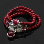 Bracelet Mala "Agilité de l'Esprit et Abondance" en perles de Cinabre et Grenat
