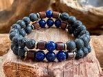 Bracelet magma couple en lapis lazuli